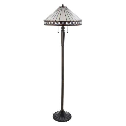 Endon 70936 - Stehleuchte Tiffany FARGO 2xE27/60W/230V Ø 50 cm