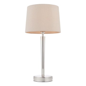 Endon 72175 - Tischlampe mit USB-Anschluss SYON 1xE14/40W/230V glänzender Chrom/Beige