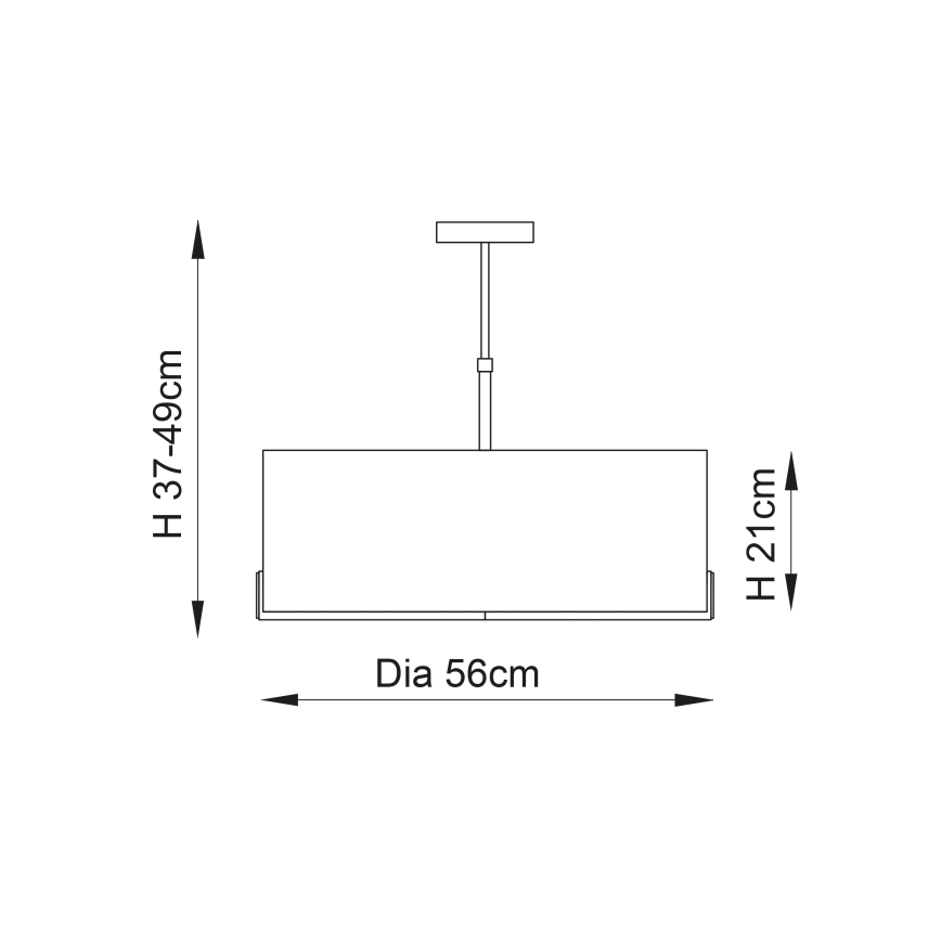 Endon 72635 - Deckenleuchte an Stange HAYFIELD 3xE27/40W/230V matt Chrom/grau