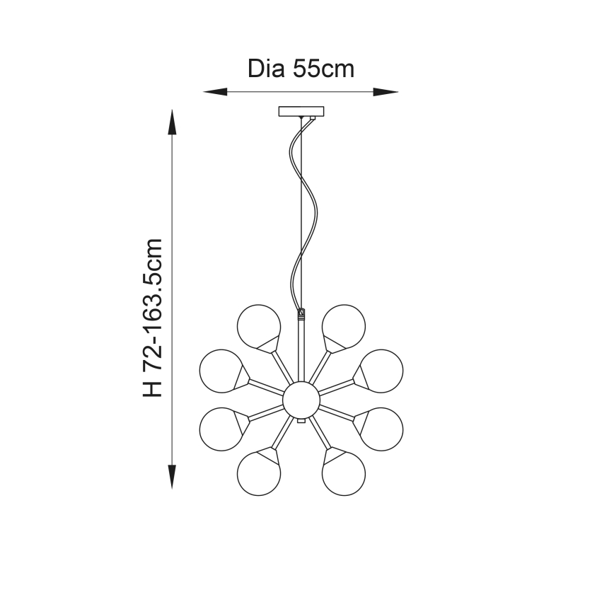 Endon 76499 - Hängeleuchte an Kabel OSCAR 28xG9/18W/230V goldfarben