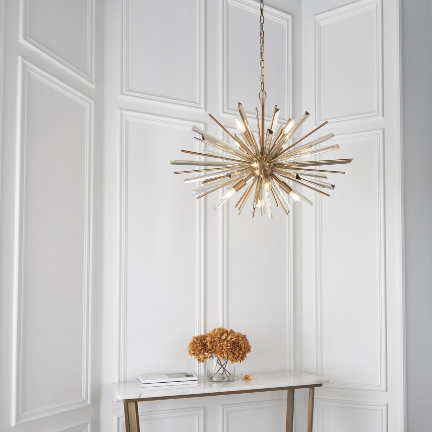 Endon 81935 - Kronleuchter an Kette, 8xE14/40W/230V, goldfarben