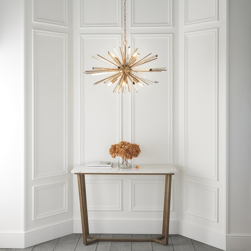 Endon 81935 - Kronleuchter an Kette, 8xE14/40W/230V, goldfarben