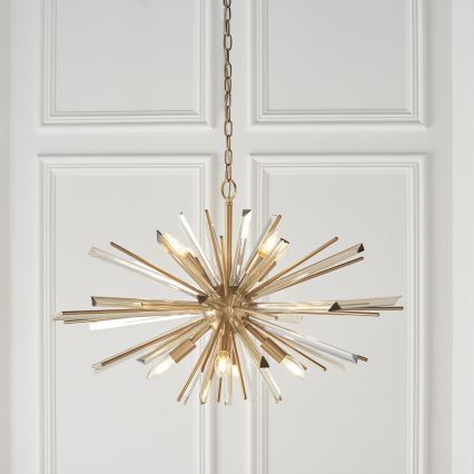 Endon 81935 - Kronleuchter an Kette, 8xE14/40W/230V, goldfarben