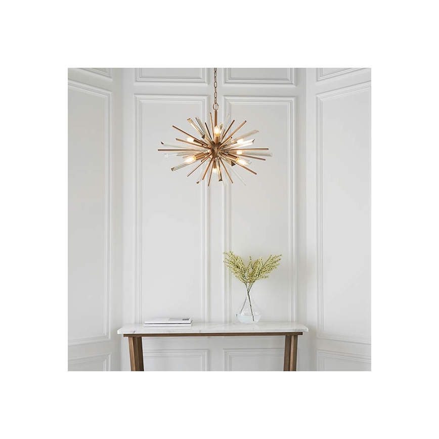 Endon 81936 - Kronleuchter mit Kette 6xE14/40W/230V goldfarben