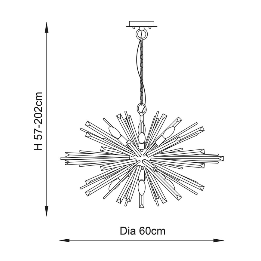 Endon 81936 - Kronleuchter mit Kette 6xE14/40W/230V goldfarben