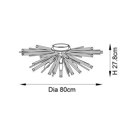 Endon 81937 - Deckenleuchte 4xE14/40W/230V, Ø 80 cm, goldfarben