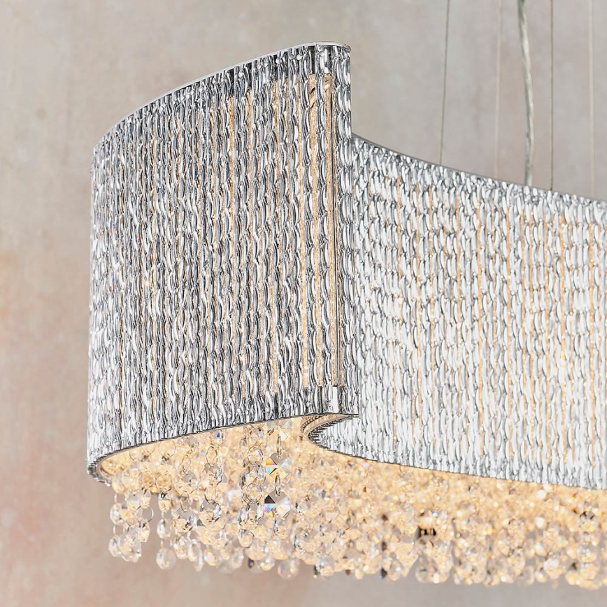 Endon 81979 - Kristall-Pendelleuchte an Kabel GALINA 8xG9/25W/230V glänzender Chrom