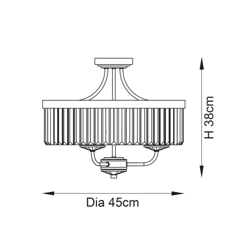 Endon 90264 - Aufbau-Deckenleuchte CHESTERFIELD, 3x E14/6W/230V, Ø 45 cm, hochglänzender Chrom