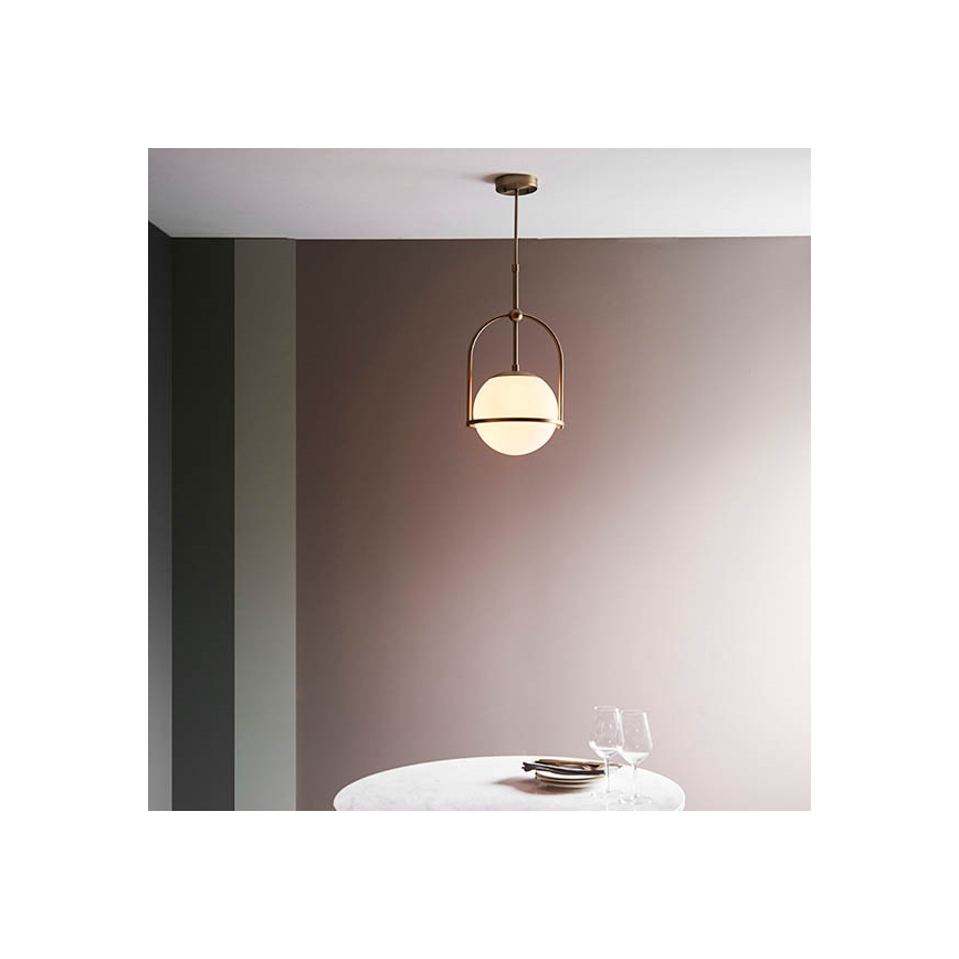 Endon 90844 - Stabpendelleuchte ONTARIO 1xE27/10W/230V Messing