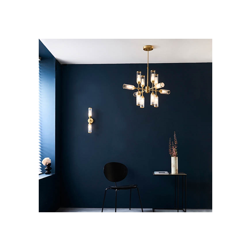 Endon 92214 - Pendelleuchte an Stange TOUR 12xG9/3W/230V Messing