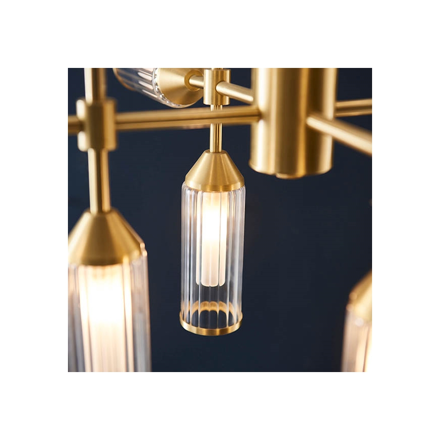 Endon 92214 - Pendelleuchte an Stange TOUR 12xG9/3W/230V Messing