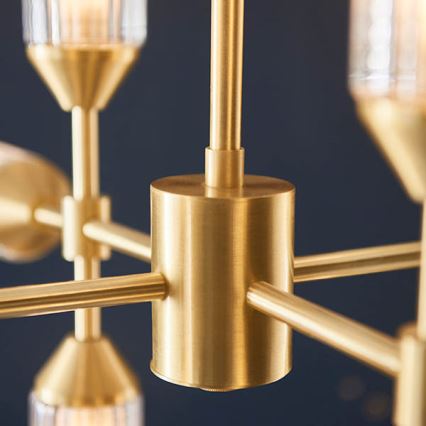 Endon 92214 - Pendelleuchte an Stange TOUR 12xG9/3W/230V Messing