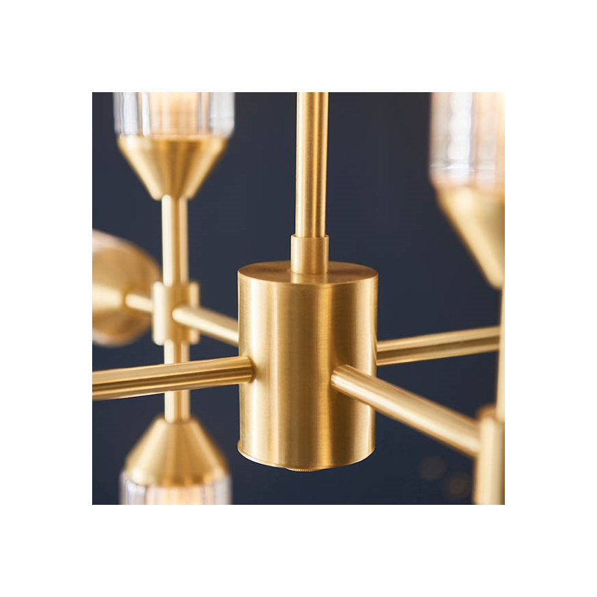 Endon 92214 - Pendelleuchte an Stange TOUR 12xG9/3W/230V Messing