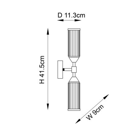 Endon 92229 - Wandleuchte TOUR 2xG9/3W/230V Messing