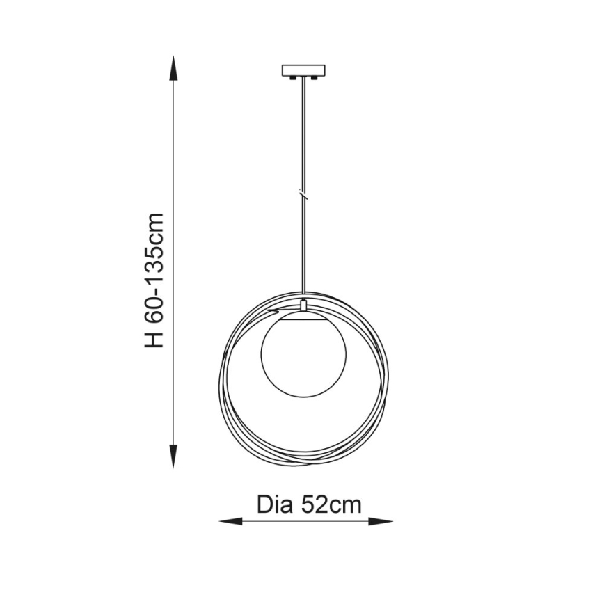 Endon 92488 - Pendelleuchte EMILIO mit Kabelabhängung 1xE27/10W/230V gold/weiß