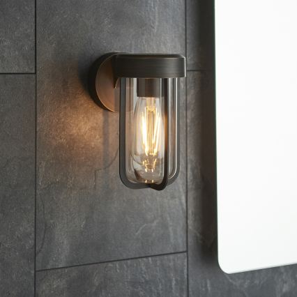 Endon 92857 - Badezimmer-Wandleuchte 1xE27/6W/230V IP44 Bronze/Schwarz