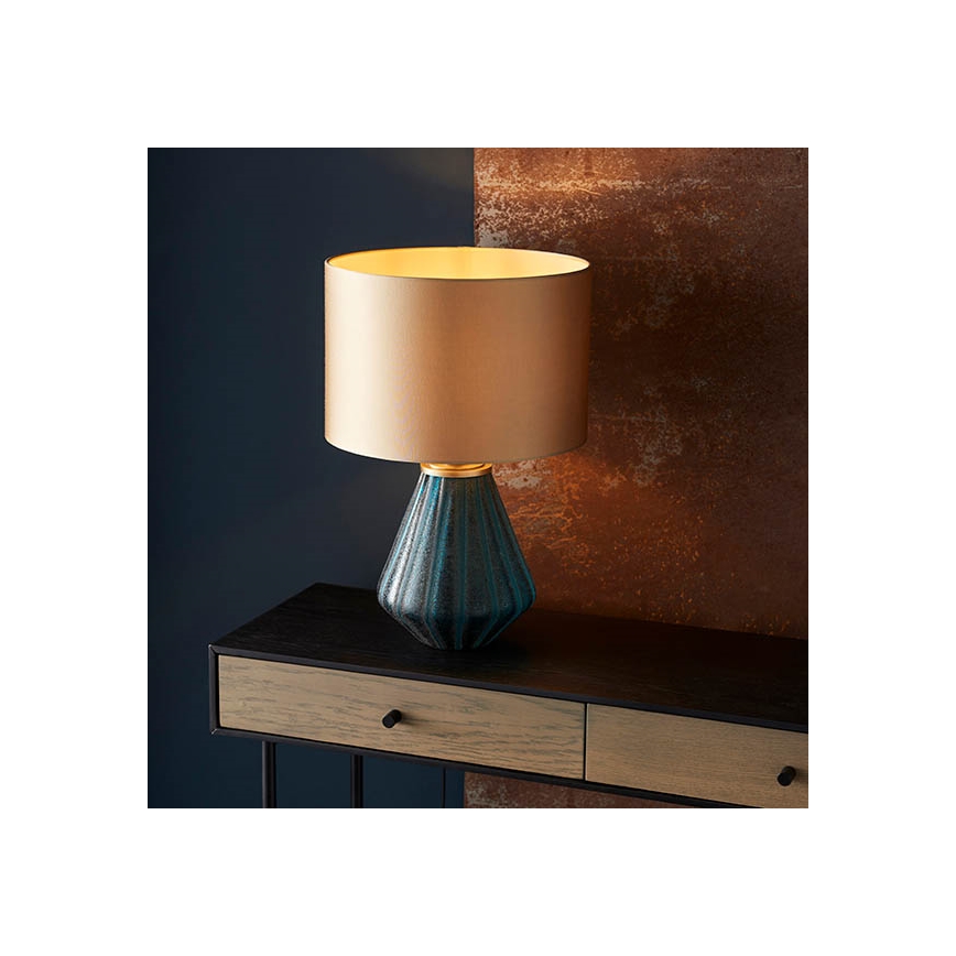 Endon 93059 - Tischlampe ALYSSIA 1xE27/10W/230V gold/blau