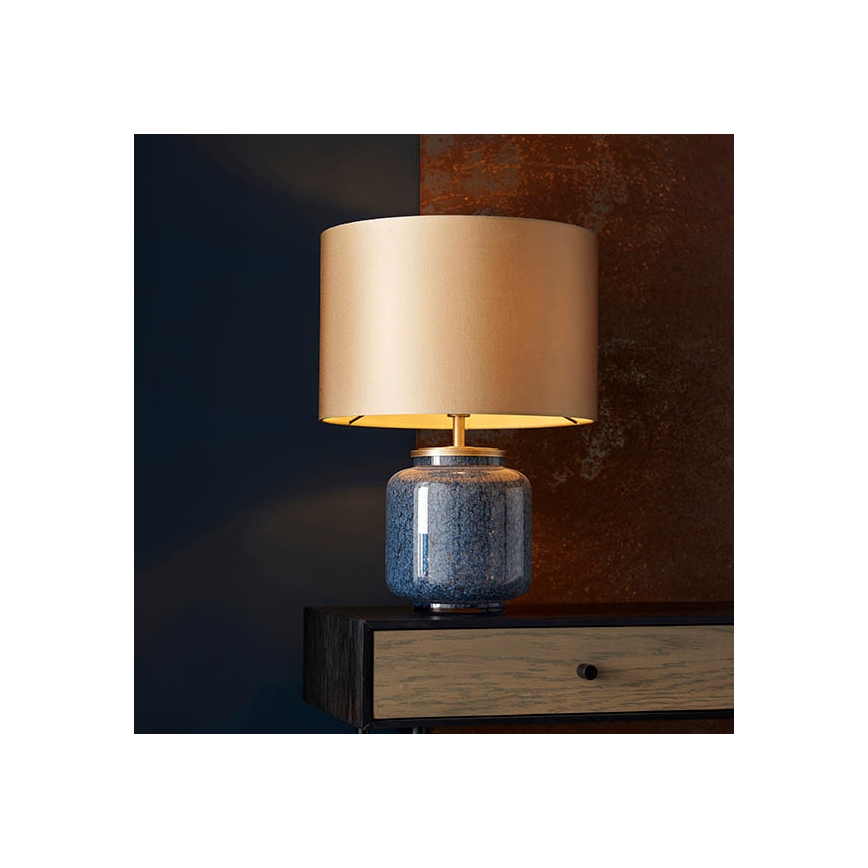 Endon 93067 - Tischlampe ZINNIA 1xE27/10W/230V blau/gold