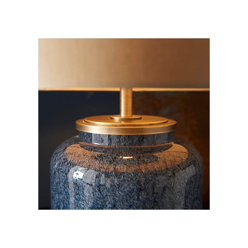 Endon 93067 - Tischlampe ZINNIA 1xE27/10W/230V blau/gold