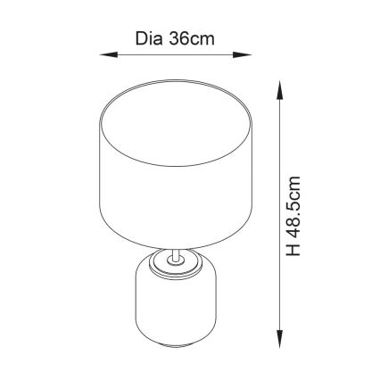 Endon 93067 - Tischlampe ZINNIA 1xE27/10W/230V blau/gold