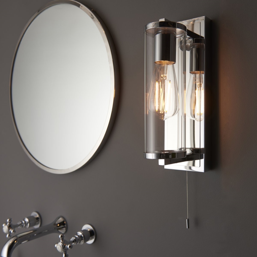 Endon 94074 - Badezimmer-Wandleuchte TAYLOR 1xE27/10W/230V IP44 glänzendes Chrom