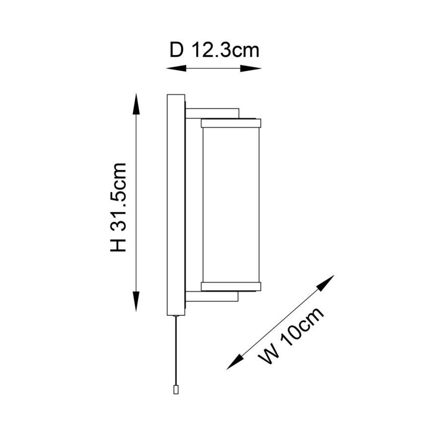 Endon 94074 - Badezimmer-Wandleuchte TAYLOR 1xE27/10W/230V IP44 glänzendes Chrom
