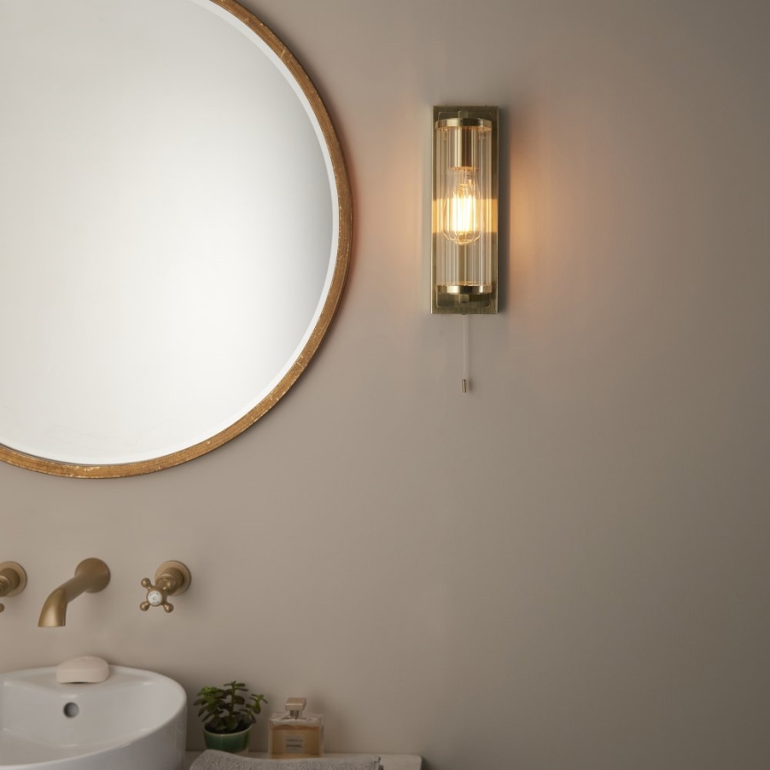 Endon 94075 - Badezimmer-Wandleuchte TAYLOR 1xE27/10W/230V IP44 golden