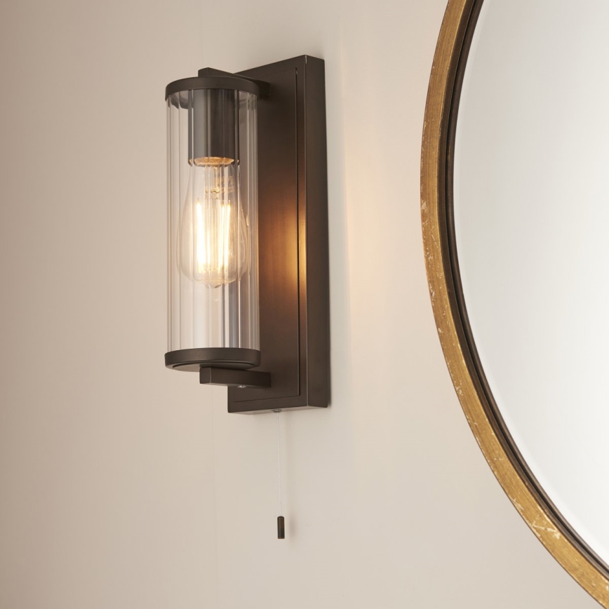 Endon 94077 - Badezimmer-Wandleuchte TAYLOR 1xE27/10W/230V IP44 braun