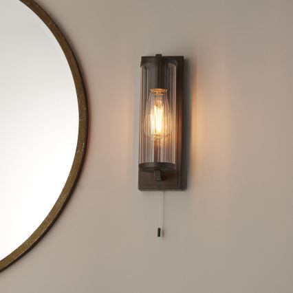 Endon 94077 - Badezimmer-Wandleuchte TAYLOR 1xE27/10W/230V IP44 braun