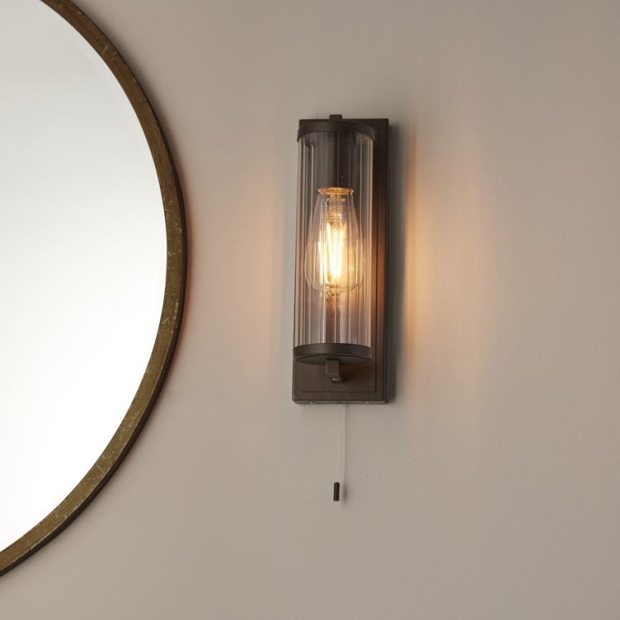 Endon 94077 - Badezimmer-Wandleuchte TAYLOR 1xE27/10W/230V IP44 braun