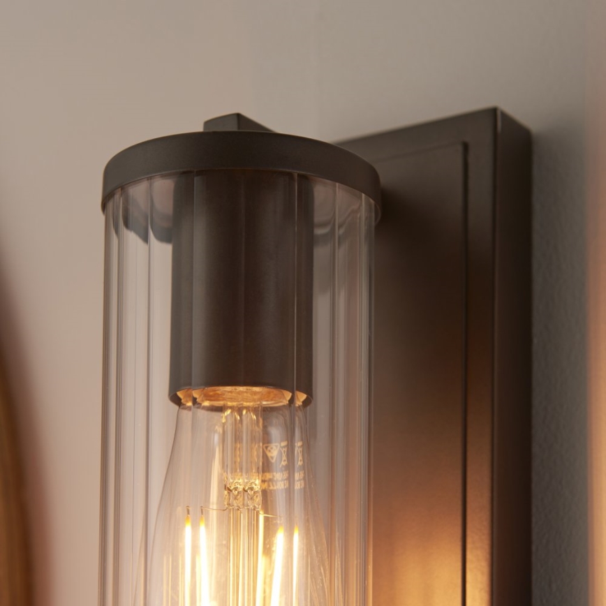 Endon 94077 - Badezimmer-Wandleuchte TAYLOR 1xE27/10W/230V IP44 braun