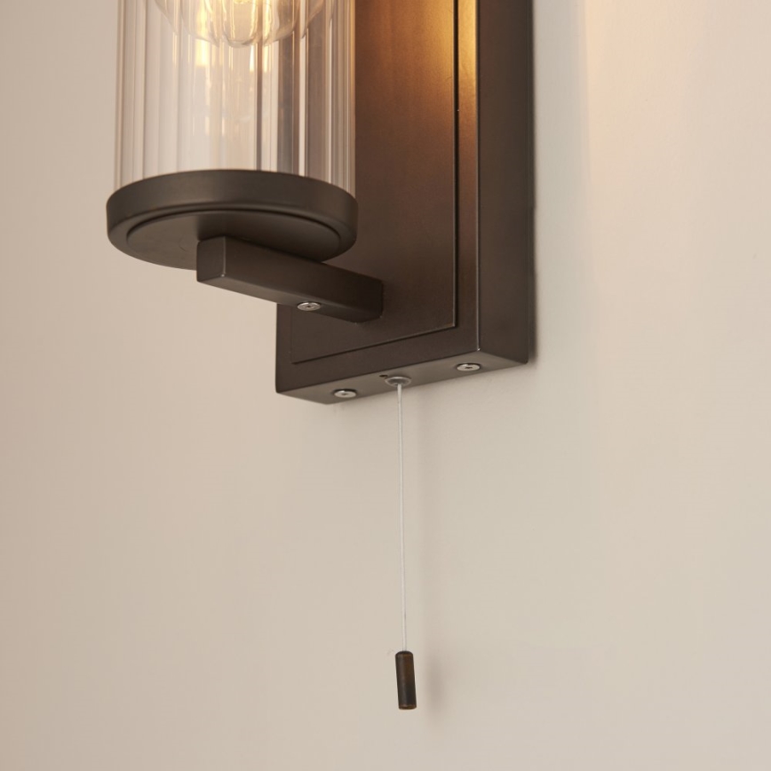 Endon 94077 - Badezimmer-Wandleuchte TAYLOR 1xE27/10W/230V IP44 braun