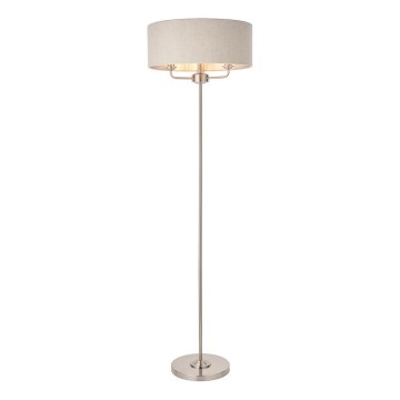 Endon 94359 - Stehleuchte HIGHCLERE 3xE14/40W/230V beige/glänzendes Chrom d 47 cm