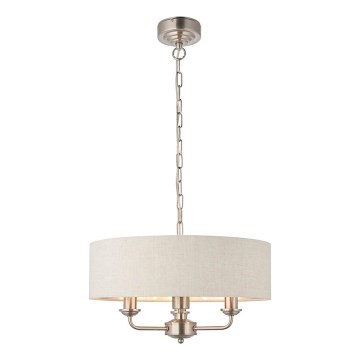 Endon 94361 - Hängeleuchte an Kette HIGHCLERE 3xE14/40W/230V beige/matt Chrom d 45 cm