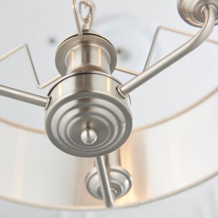 Endon 94361 - Hängeleuchte an Kette HIGHCLERE 3xE14/40W/230V beige/matt Chrom