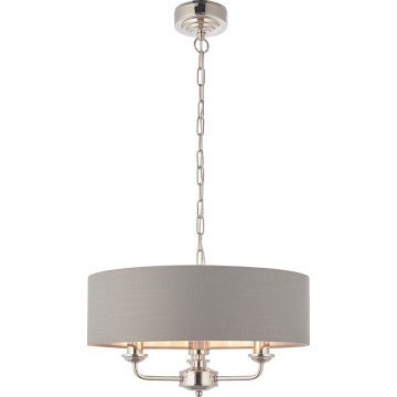 Endon 94377 - Hängeleuchte an Kette HIGHCLERE 3xE14/40W/230V grau/glänzendes Chrom