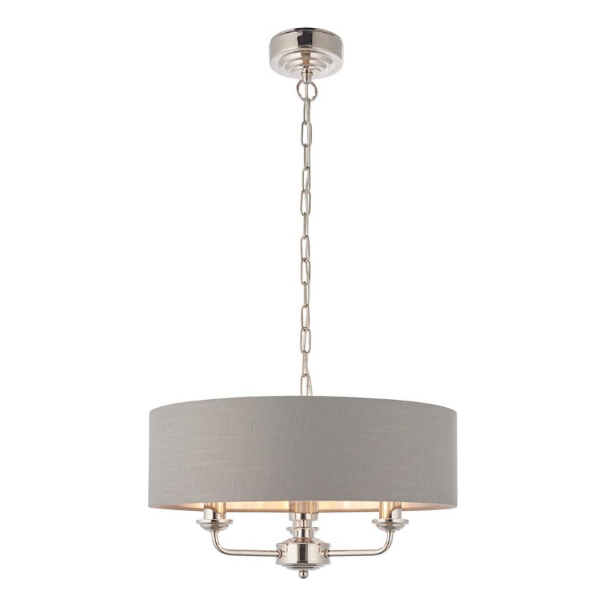 Endon 94377 - Hängeleuchte an Kette HIGHCLERE 3xE14/40W/230V grau/glänzendes Chrom