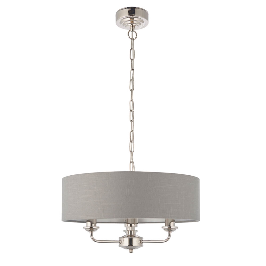 Endon 94377 - Hängeleuchte an Kette HIGHCLERE 3xE14/40W/230V grau/glänzendes Chrom
