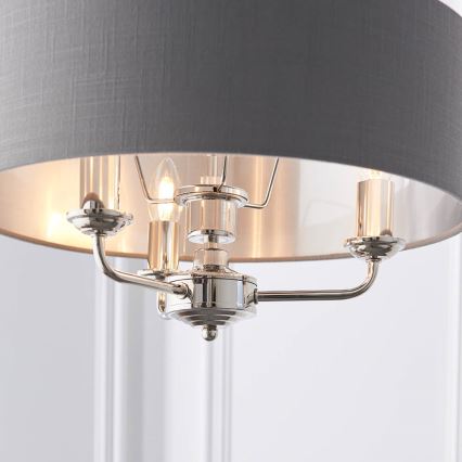 Endon 94377 - Hängeleuchte an Kette HIGHCLERE 3xE14/40W/230V grau/glänzendes Chrom