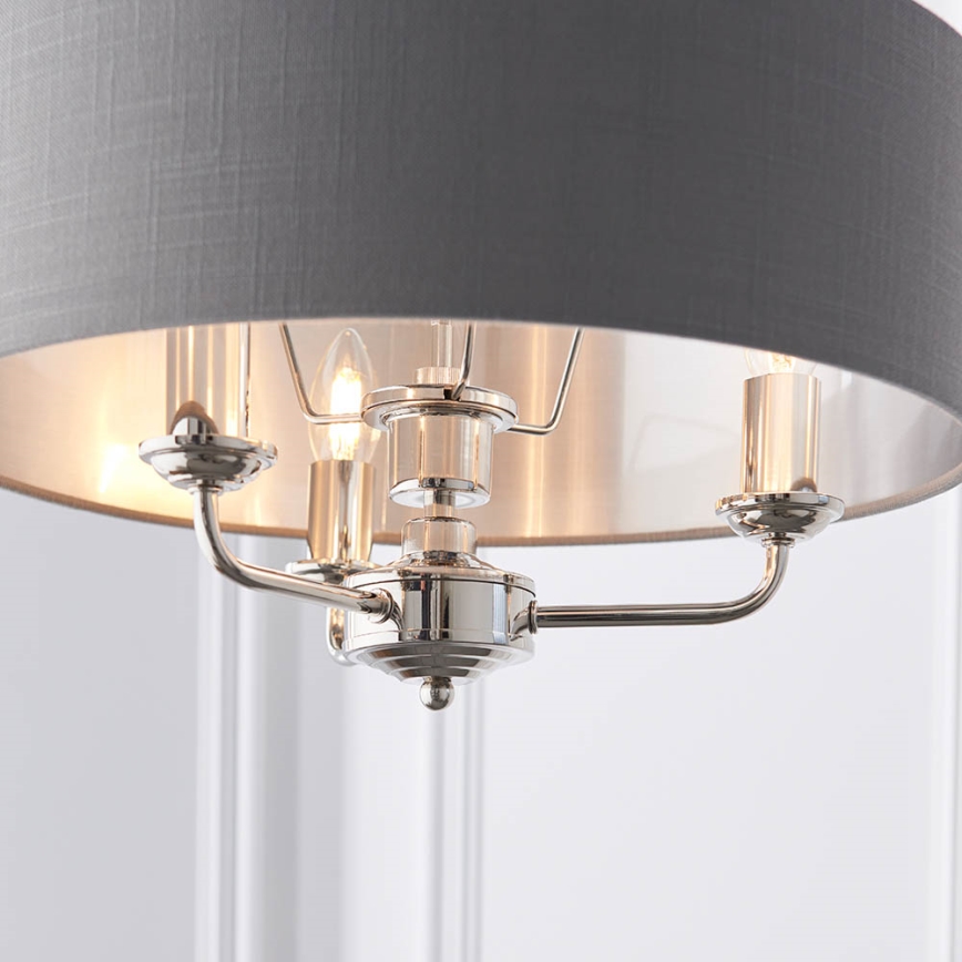 Endon 94377 - Hängeleuchte an Kette HIGHCLERE 3xE14/40W/230V grau/glänzendes Chrom