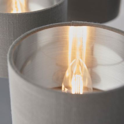 Endon 94381 - Kronleuchter an Kette HIGHCLERE 6xE14/28W/230V grau/glänzendes Chrom