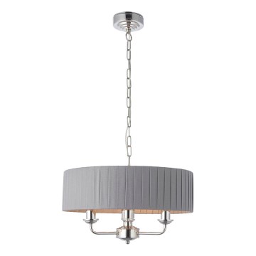 Endon 94394 - Hängeleuchte an Kette HIGHCLERE 3xE14/40W/230V dunkelgrau/glänzendes Chrom d 45 cm