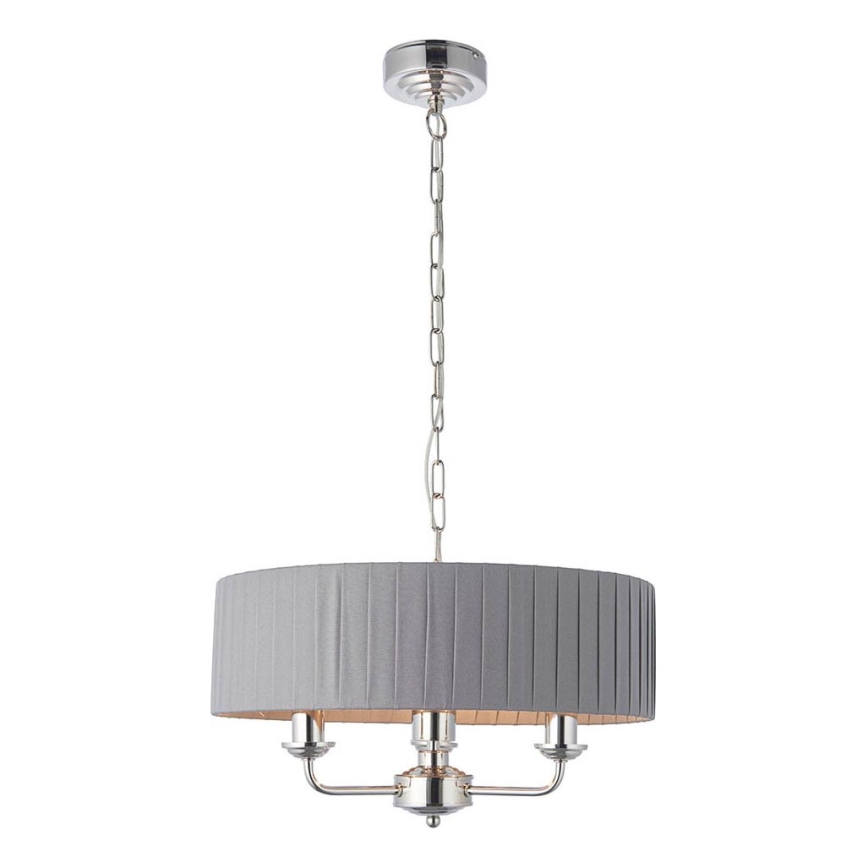 Endon 94394 - Hängeleuchte an Kette HIGHCLERE 3xE14/40W/230V dunkelgrau/glänzendes Chrom