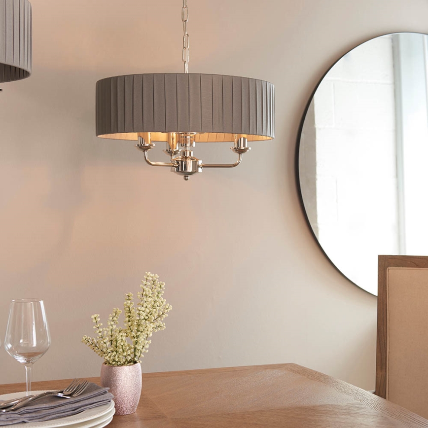 Endon 94394 - Hängeleuchte an Kette HIGHCLERE 3xE14/40W/230V dunkelgrau/glänzendes Chrom