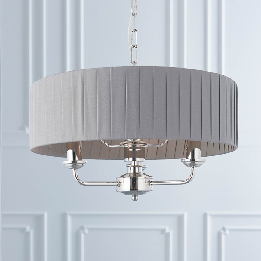 Endon 94394 - Hängeleuchte an Kette HIGHCLERE 3xE14/40W/230V dunkelgrau/glänzendes Chrom