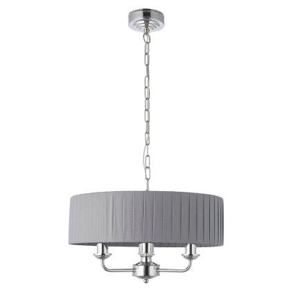Endon 94394 - Hängeleuchte an Kette HIGHCLERE 3xE14/40W/230V dunkelgrau/glänzendes Chrom