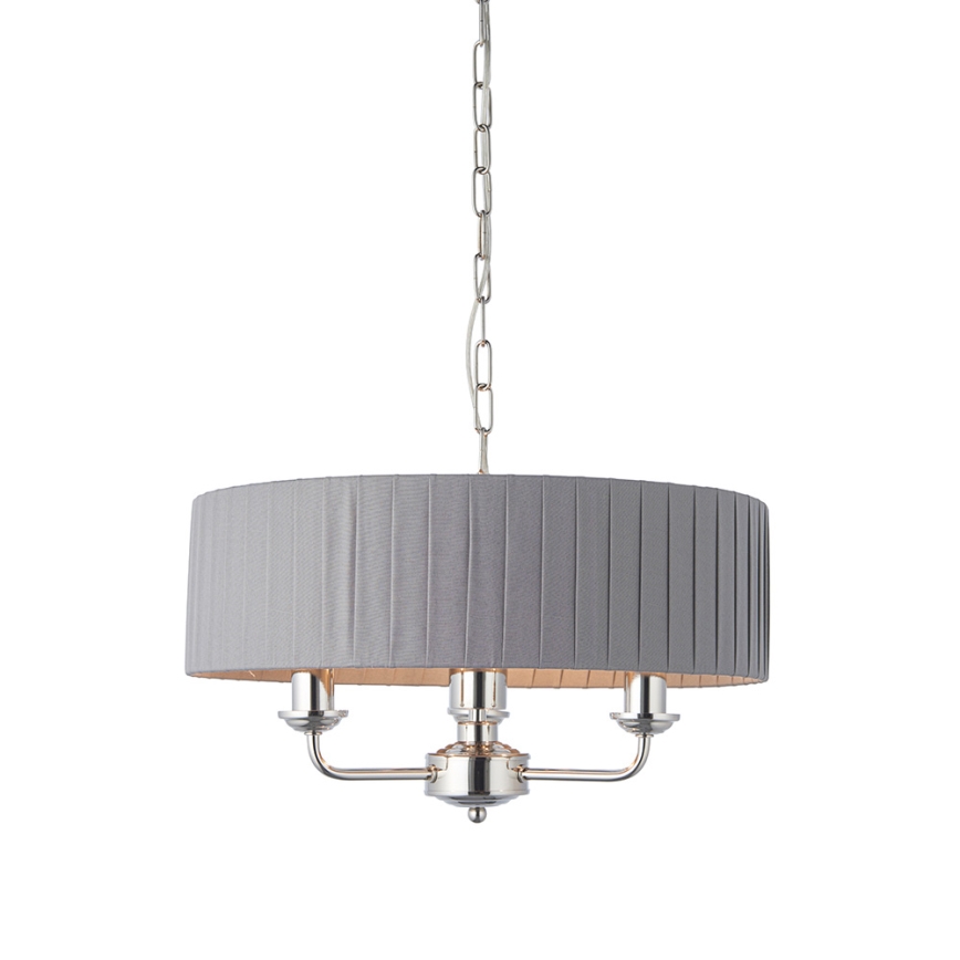 Endon 94394 - Hängeleuchte an Kette HIGHCLERE 3xE14/40W/230V dunkelgrau/glänzendes Chrom