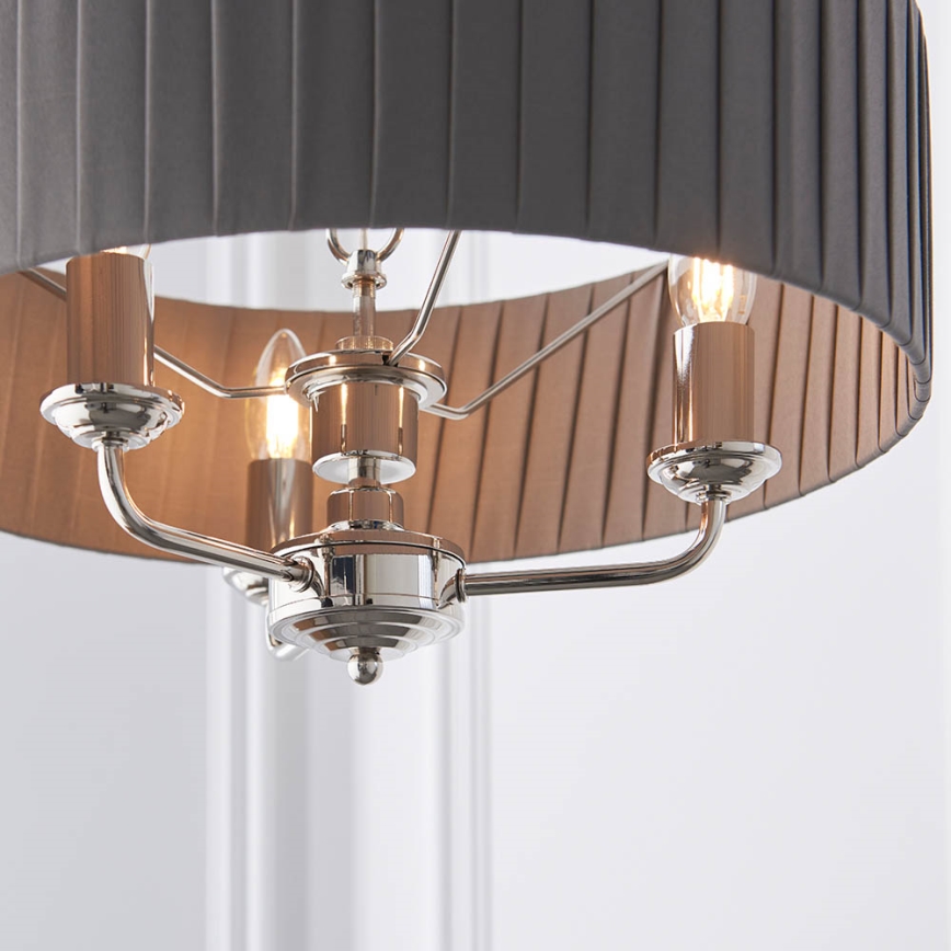 Endon 94394 - Hängeleuchte an Kette HIGHCLERE 3xE14/40W/230V dunkelgrau/glänzendes Chrom