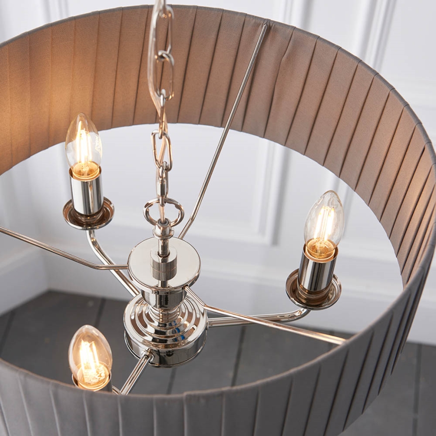 Endon 94394 - Hängeleuchte an Kette HIGHCLERE 3xE14/40W/230V dunkelgrau/glänzendes Chrom