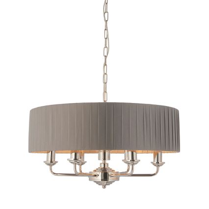 Endon 94397 - Hängeleuchte an Kette HIGHCLERE 6xE14/40W/230V grau/glänzendes Chrom